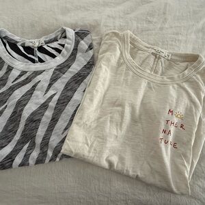 Rag and Bone. Two for the price of one!!! Zebra Print and Graphic T-Shirts. Sm.